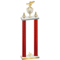 Double Red Carbon Fiber Fourth Place Fishing Trophy