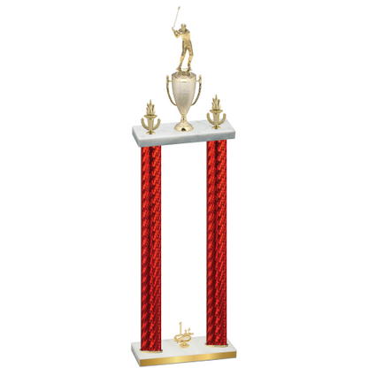 Double Red Carbon Fiber First Place Golf Trophy