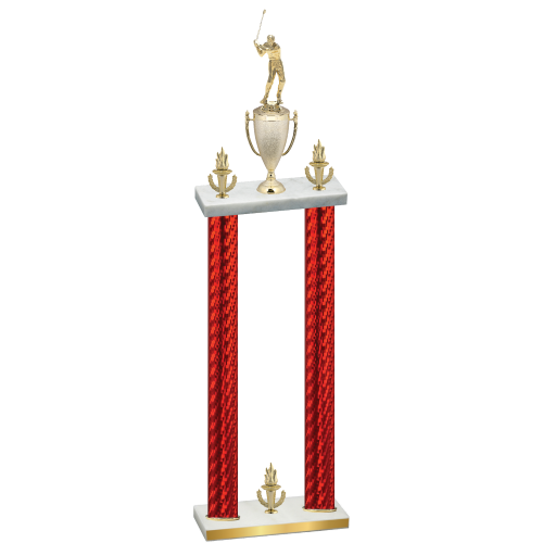 Double Red Carbon Fiber Victory Golf Trophy
