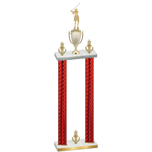 Double Red Carbon Fiber Victory Golf Trophy