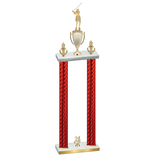 Double Red Carbon Fiber Year Golf Trophy