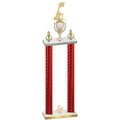 Double Red Carbon Fiber Fourth Place Golf Trophy
