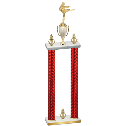 Double Red Carbon Fiber Victory Karate Trophy