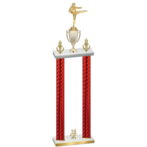 Double Red Carbon Fiber Year Karate Trophy