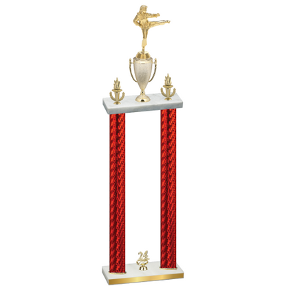 Double Red Carbon Fiber Year Karate Trophy