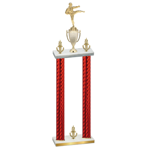 Double Red Carbon Fiber Victory Karate Trophy