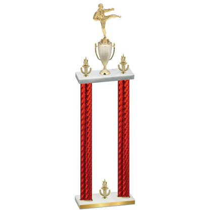 Double Red Carbon Fiber Victory Karate Trophy