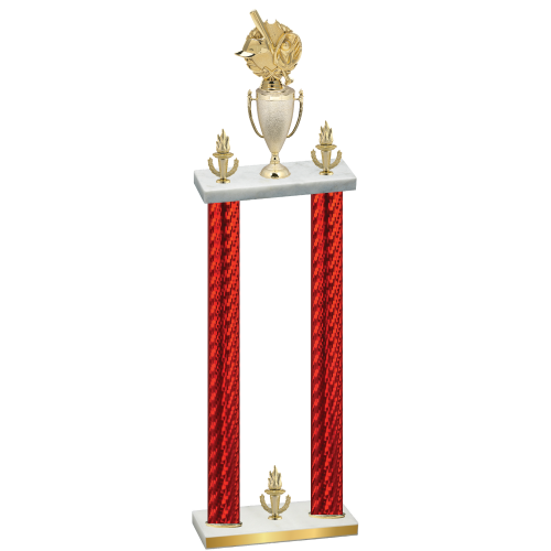 Double Red Carbon Fiber Victory Baseball Trophy