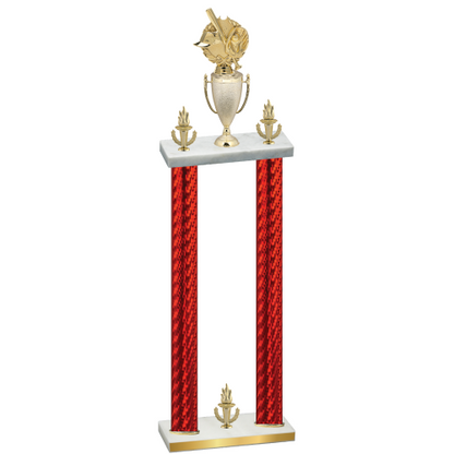 Double Red Carbon Fiber Victory Baseball Trophy