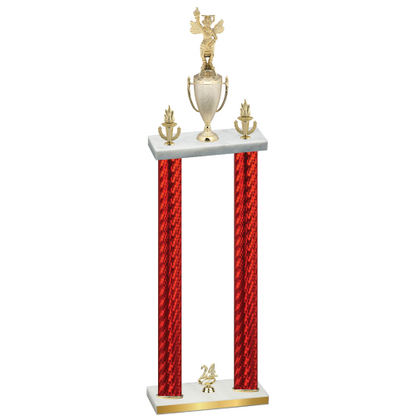 Double Red Carbon Fiber Year Academics Trophy