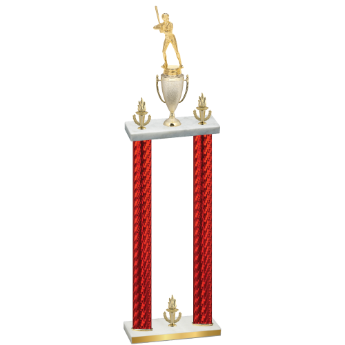 Double Red Carbon Fiber Victory Softball Trophy