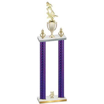 Double Purple Carbon Fiber Year Football Trophy