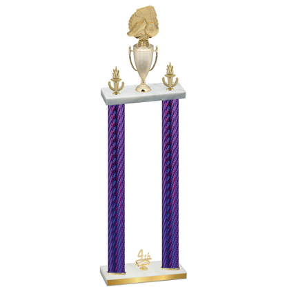 Double Purple Carbon Fiber Fourth Place Soccer Trophy
