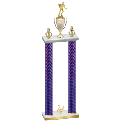 Double Purple Carbon Fiber Second Place Rugby Trophy