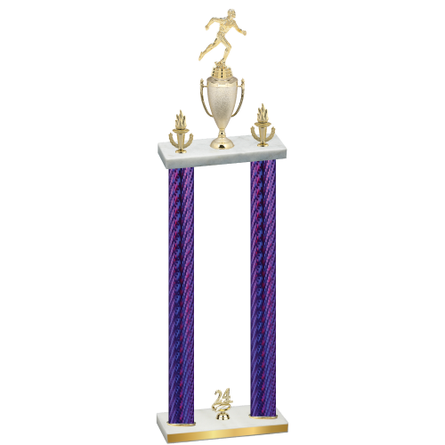 Double Purple Carbon Fiber Year Running Trophy