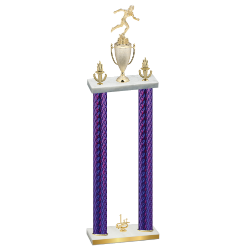 Double Purple Carbon Fiber First Place Running Trophy