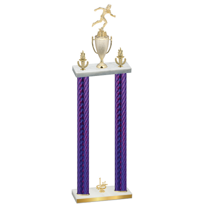 Double Purple Carbon Fiber First Place Running Trophy