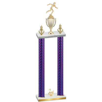 Double Purple Carbon Fiber Second Place Running Trophy