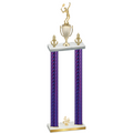 Double Purple Carbon Fiber Fourth Place Tennis Trophy