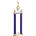 Double Purple Carbon Fiber Fourth Place Tennis Trophy