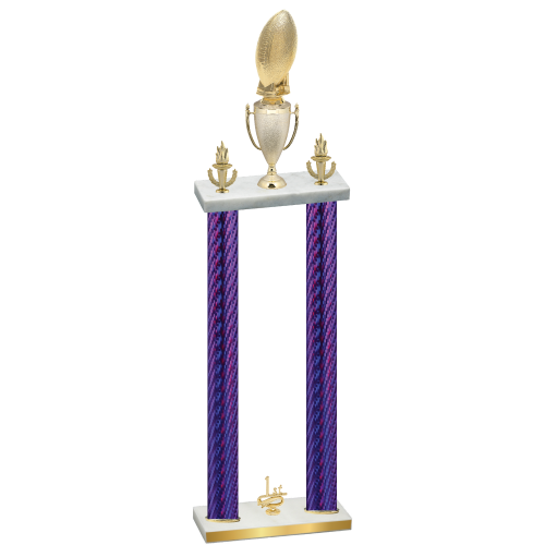Double Purple Carbon Fiber First Place Football Trophy