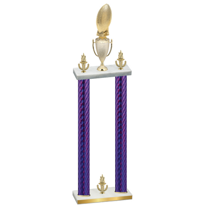 Double Purple Carbon Fiber Victory Football Trophy