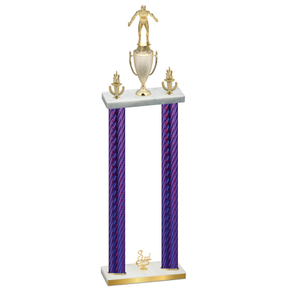 Double Purple Carbon Fiber Third Place Wrestling Trophy