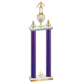 Double Purple Carbon Fiber Fourth Place Wrestling Trophy