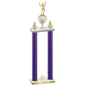 Double Purple Carbon Fiber Fourth Place Volleyball Trophy