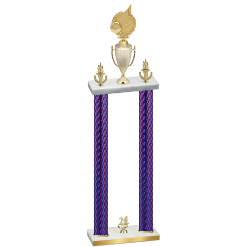 Double Purple Carbon Fiber Year Volleyball Trophy