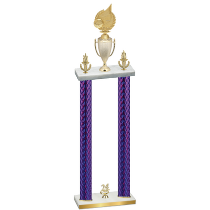 Double Purple Carbon Fiber Year Volleyball Trophy
