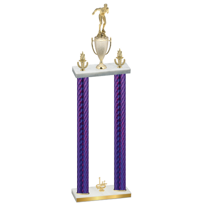 Double Purple Carbon Fiber First Place Swimming Trophy