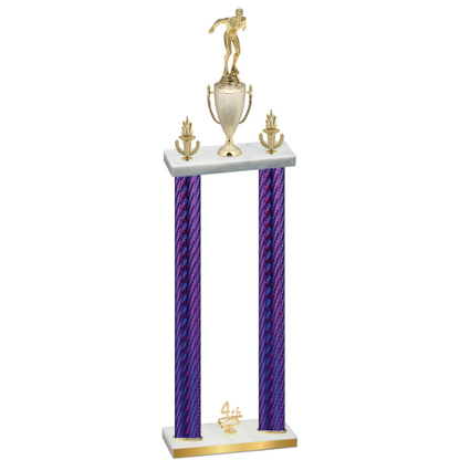 Double Purple Carbon Fiber Fourth Place Swimming Trophy