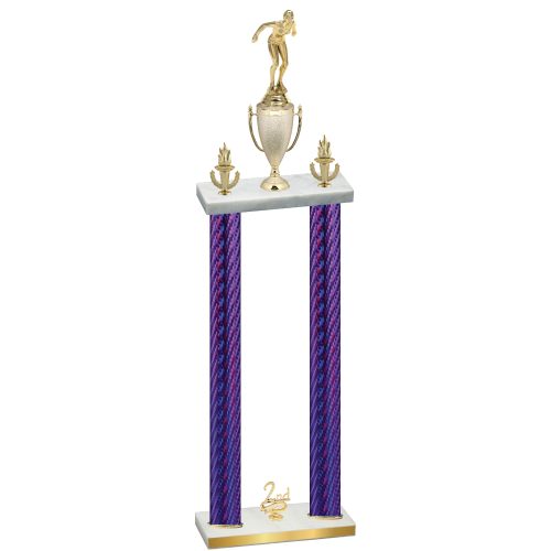Double Purple Carbon Fiber Second Place Tennis Trophy