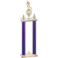 Double Purple Carbon Fiber Fourth Place Football Trophy