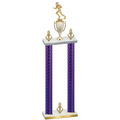 Double Purple Carbon Fiber Victory Football Trophy