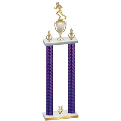 Double Purple Carbon Fiber Year Football Trophy