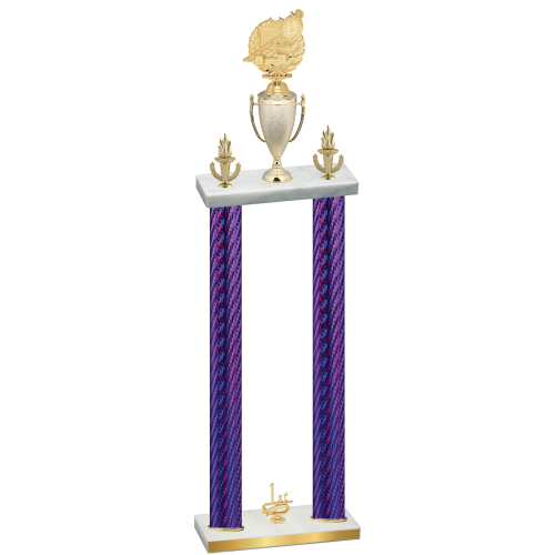 Double Purple Carbon Fiber First Place Swimming Trophy