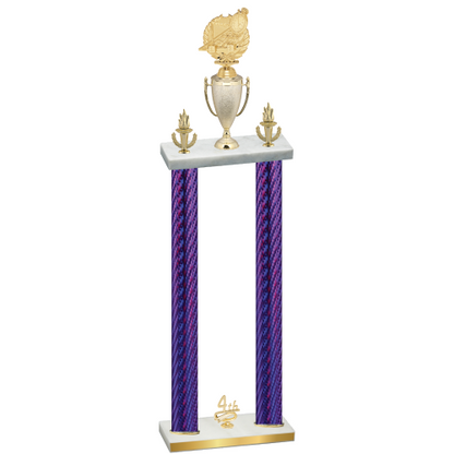 Double Purple Carbon Fiber Fourth Place Swimming Trophy