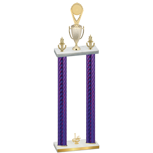 Double Purple Carbon Fiber First Place Insert Trophy