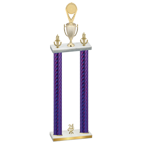 Double Purple Carbon Fiber Year Insert Trophy