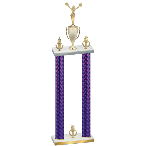Double Purple Carbon Fiber Victory Cheerleading Trophy