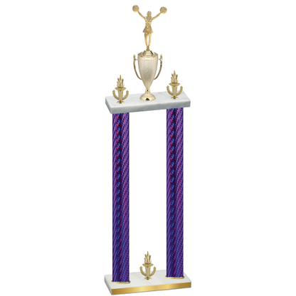Double Purple Carbon Fiber Victory Cheerleading Trophy