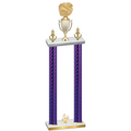 Double Purple Carbon Fiber Fourth Place Cheerleading Trophy