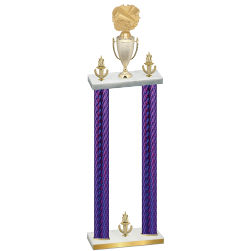 Double Purple Carbon Fiber Victory Cheerleading Trophy