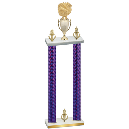 Double Purple Carbon Fiber Victory Cheerleading Trophy