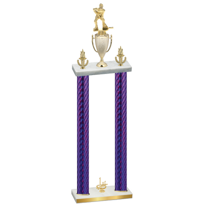 Double Purple Carbon Fiber First Place Hockey Trophy