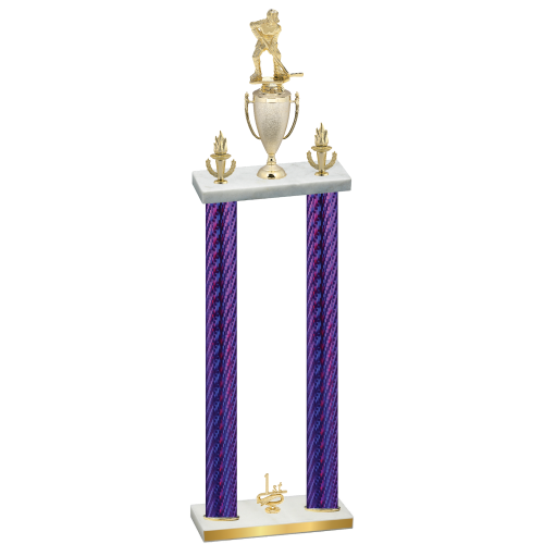 Double Purple Carbon Fiber First Place Hockey Trophy
