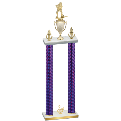 Double Purple Carbon Fiber Second Place Hockey Trophy