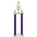 Double Purple Carbon Fiber Third Place Lacrosse Trophy